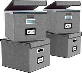 FINEW Stoff Faltbare Aufbewahrungsbox mit Deckel,
