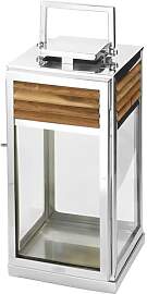 Fink Windlicht 51 cm aus Edelstahl & Teakholz