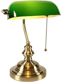FIRIVER Grüne Banker-Schreibtischlampe mit