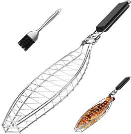 Fischgrillkorb Edelstahl, Fisch Grillhalter &