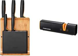 Fiskars Bambus Design-Messerblock mit 5 Messern