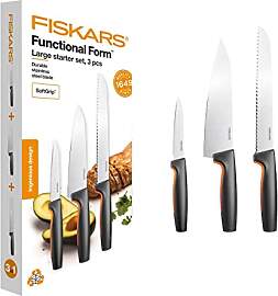 Fiskars Küchenmesser-Set, 3-teilig, Functional