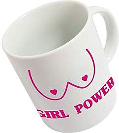 fisura. HM1133 Tasse Girl Power Weiß und Rosa,