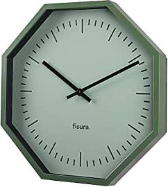 FISURA - Moderne achteckige Wanduhr grün. Moderne 