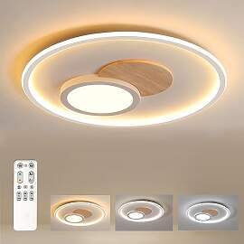 FitzMia LED Deckenleuchte, Deckenlampe mit Holz,