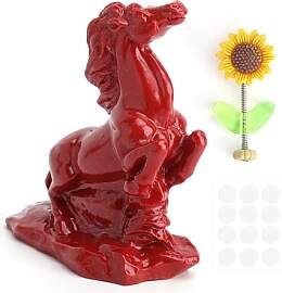 FIUTEKO Pferde Deko Rotes Pferd Figur,feuerpferd