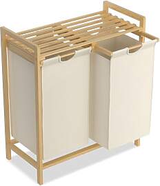 FIVMEN Wäschekorb 2 Fächer 36L Wäschesammler
