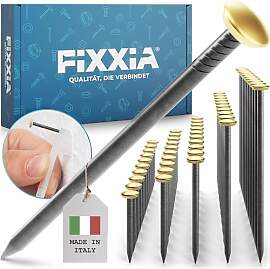 FIXXIA 50 Stahlnägel mit goldfarbenen Kopf