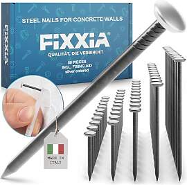FIXXIA 50 Stahlnägel mit silberfarben Kopf