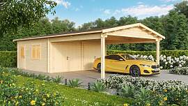 Fjordholz Doppelgarage mit Carport Modell Erki 70