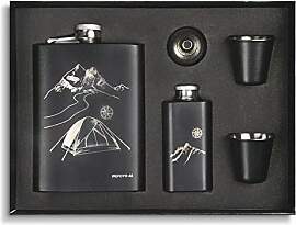 Flachmann Set 260ML Edelstahl Whisky Topf Mini