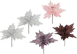 Flair Flower Pick Weihnachtsstern mit Glitter Samt 