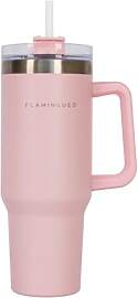 Flamingueo Trinkflasche mit Strohhalm 1,18L -