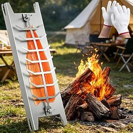 Flammlachsbrett Edelstahl 59.5x16cm,