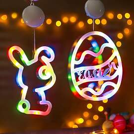 Flanliy Osterdeko Fenster Beleuchtet, 2 Stück