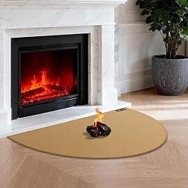 FLASLD Feuerfeste Kaminmatte 71×121cm Halbrunder