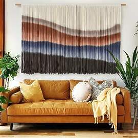 Flber Großer Makramee-Wandbehang im Boho-Stil mit 