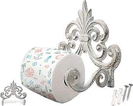 Fleur De Lis Toilettenpapierhalter aus Gusseisen - 