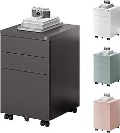 FlexiSpot Rollcontainer mit 3 Schubladen, mobiler