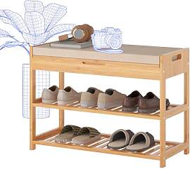 FLEXISPOT Schuhbank aus Bambus mit 200 kg