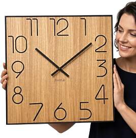 FLEXISTYLE Holzwanduhr Wood Square Holz Eiche 40cm 