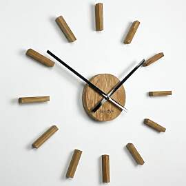 FLEXISTYLE Wanduhr groß 75cm Holz Eiche modern