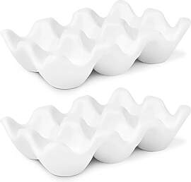 Flexzion Porzellan-Eierkiste, 6 Eier, Eierablage