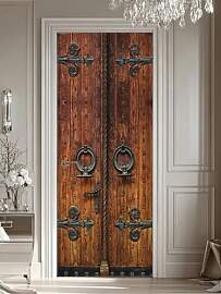 FLFK 3D Holz Türtapete Selbstklebend TürPoster