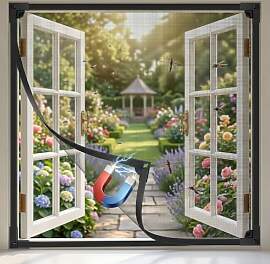 Fliegengitter Fenster Magnetstreifen, 150x130cm