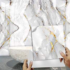 Fliesenaufkleber Bad 15x15 CM Goldener Marmor 3D