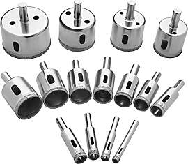 Flintronic Diamantbohrer Set, 15 Stück Glasbohrer 