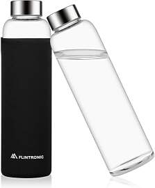 flintronic Glasflasche, 550ML Glass Bottle,