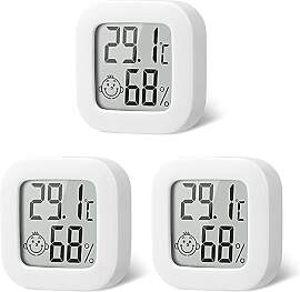 Flintronic Mini LCD Thermometer, 3 Stück Digital