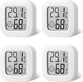 Flintronic Mini LCD Thermometer, 4 Stück Digital