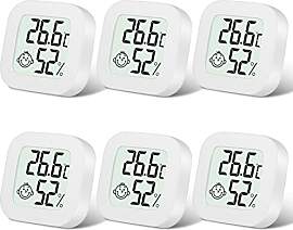 Flintronic Mini LCD Thermometer, 6 Stück Digital