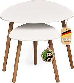 Floordirekt 2er Set Couchtisch in Weiss,