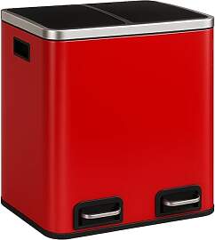 Floordirekt Mülleimer Küche 2×15L Rot | 2-Fach