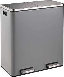 Floordirekt Mülleimer Küche 2×30L Grau | 2-Fach 