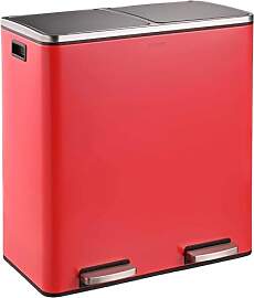Floordirekt Mülleimer Küche 2×30L Rot | 2-Fach