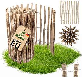 Floranica Staketenzaun aus Haselnuss 5 m lang x