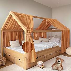 FloraVigo Hausbett Himmel mit Gold Applikation 2