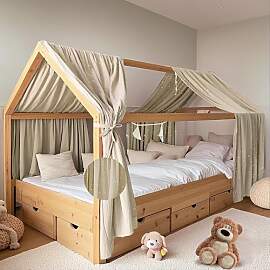 FloraVigo Hausbett Himmel mit Gold Applikation 2