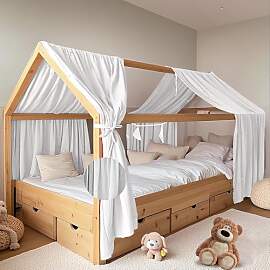 FloraVigo Hausbett Himmel mit Gold Applikation 2