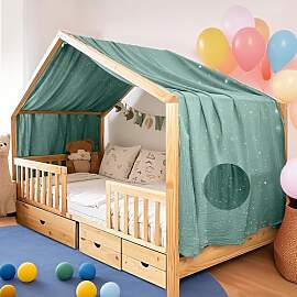 FloraVigo Home Bettbezug mit Goldener Applikation, 