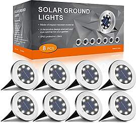 FLOWood 8 Stück Solar Bodenleuchte für Garten 8