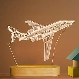Flugzeug Nachtlicht 3D Illusion Lampe, Weiche