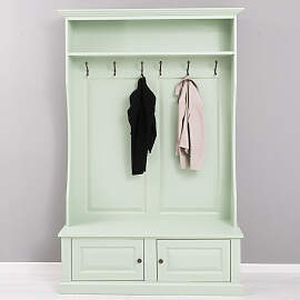 Flur Garderobe mit Sitzbank mintgrün