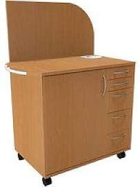 fm Sidney Bürowagen buche 3 Ebenen 124,0 x 64,2 x 