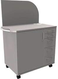 fm Sidney Bürowagen grau 3 Ebenen 124,0 x 64,2 x