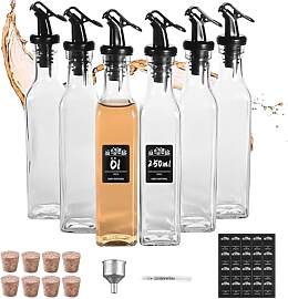 FNLLC Ölflasche,Ölspender mit Trichter 6 x 250